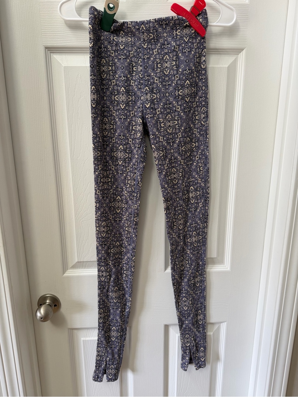 Free People Intimately Floral Ribbed Leggings Size XS